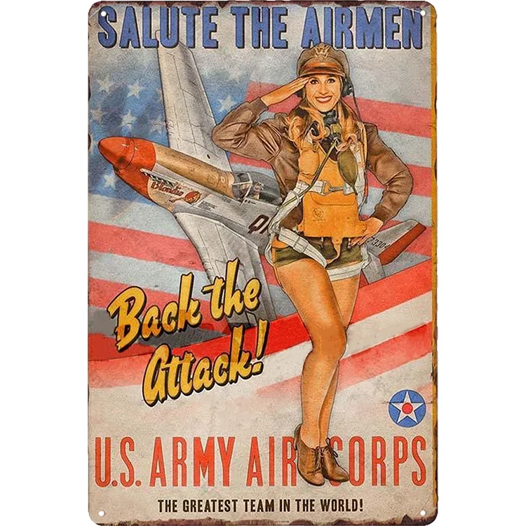 Pilot Girl - Vintage Tin Signs/Wooden Signs - 8*12Inch/12*16Inch