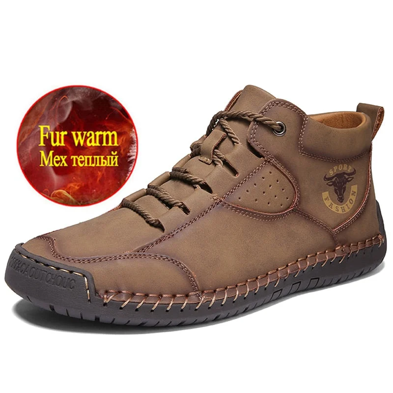 Hot Sale Men's Snow Boots Winter Plush Warm Men's Winter Boots Thick Plush Men's Snow Boots Outdoor Waterproof Men's Footwear