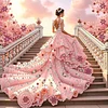Pink Beauty -Special Shaped Diamond Painting