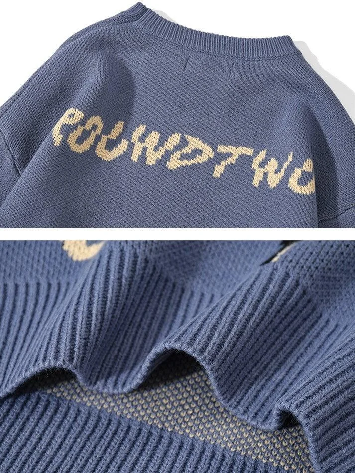 Brownm Oversized Butterfly Jacquard Sweater