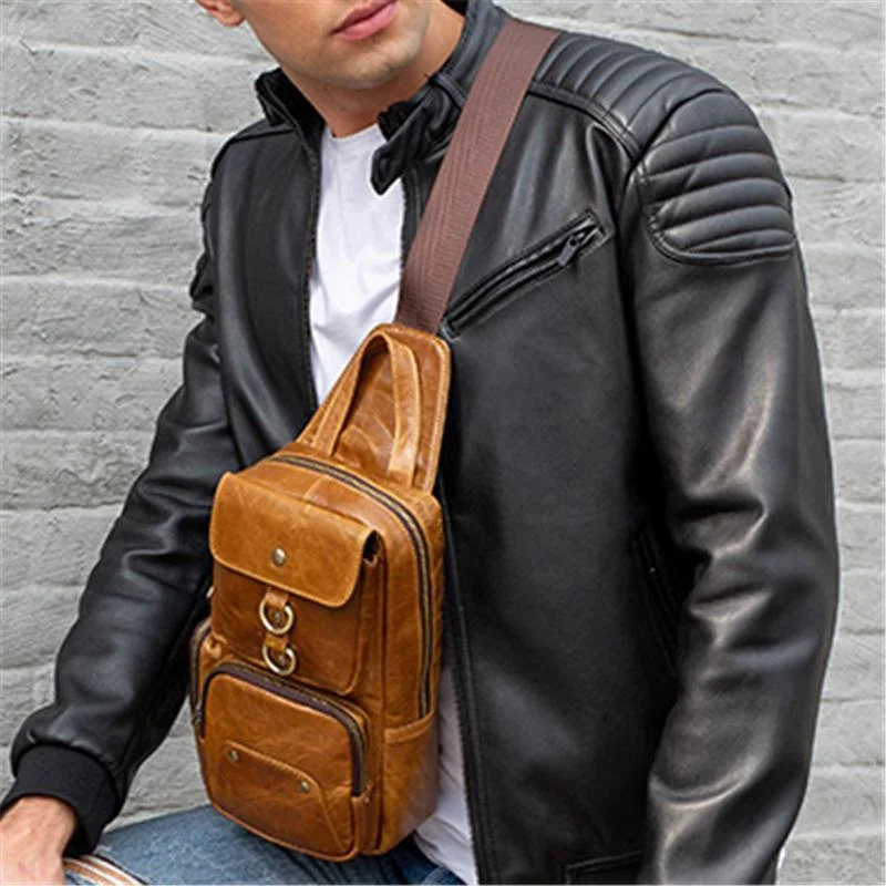 Sports Leather Crossbody Bags With Large Capacity