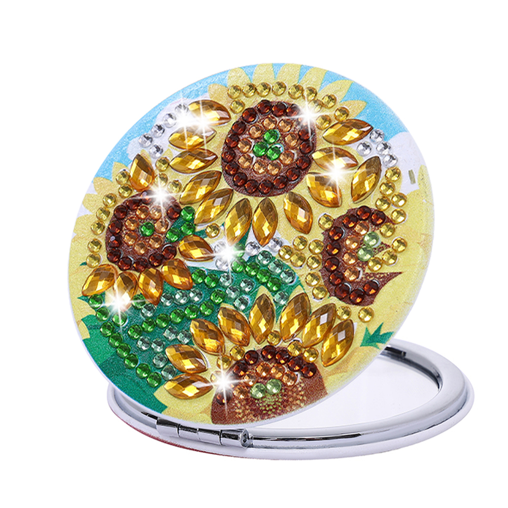 DIY Diamond Painting Makeup Mirror Paint by Number Kits Sunflower (041)