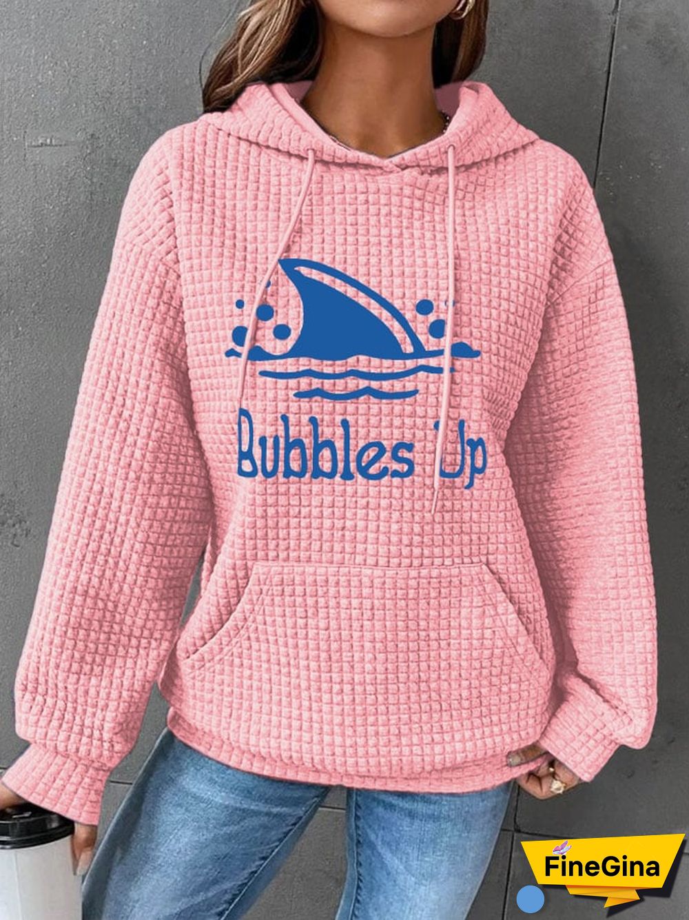 Women's Bubbles Up Jimmy Print Waffle Hoodie