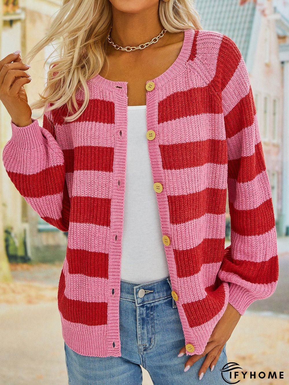 Casual Striped Sweater coat | IFYHOME
