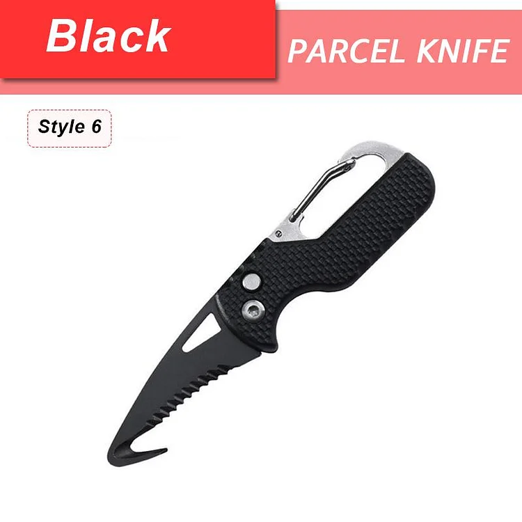 Camping Knife Multifunctional Knife Portable Serrated Hook Open Express Parcel Small Pocket Box Strap Cutter Emergency Survival