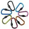 8cm Aluminum Carabiner D-Ring Key Chain Clip Camping Keyring Snap Hook Outdoor Travel Kit