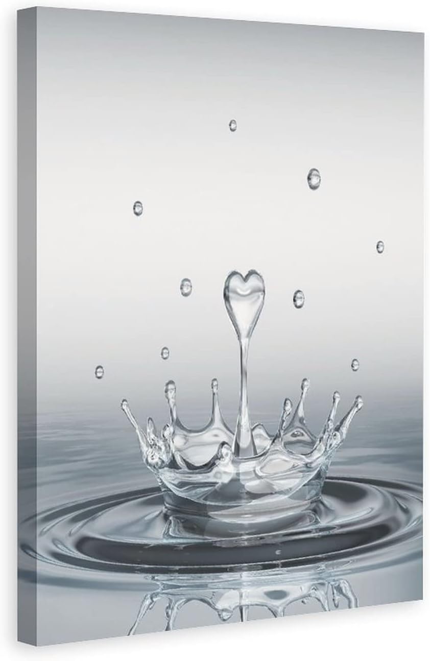 Love Heart Water Drops Art Canvas Poster Bedroom Decor Sports Landscape Office Room Decor Gift,Canvas Poster Wall Art Decor Print Picture Paintings for Living Room Bedroom Decoration 20x30inchs(50x75c 20x30inchs(50x75cm)