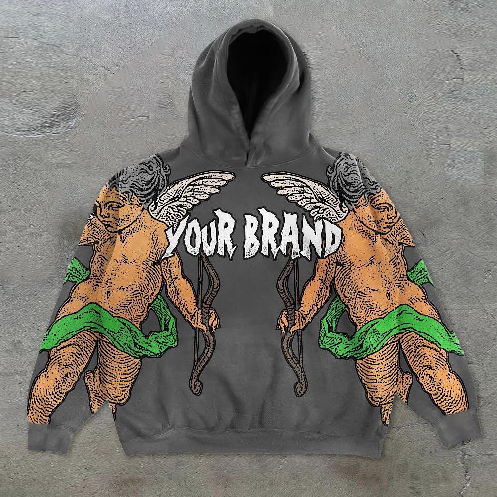Trendy Retro Print Fashion Long Sleeve Hoodie