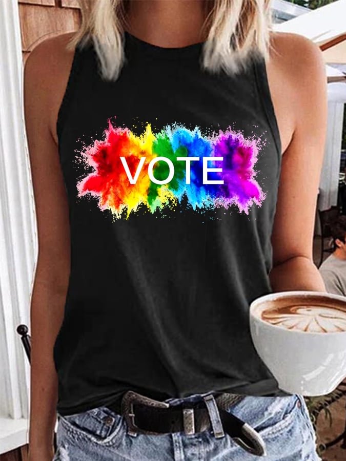 Pride Vote Yes Printed Vest