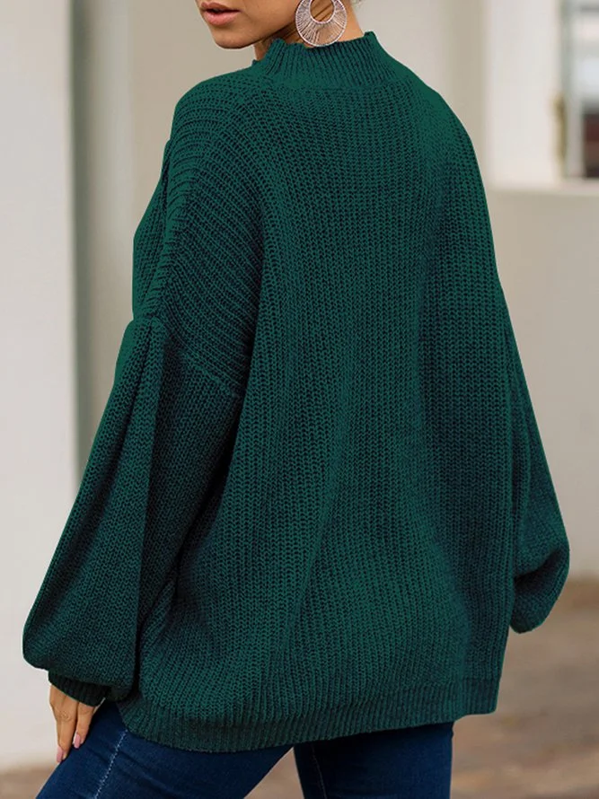 Balloon Sleeve Turtleneck Sweater