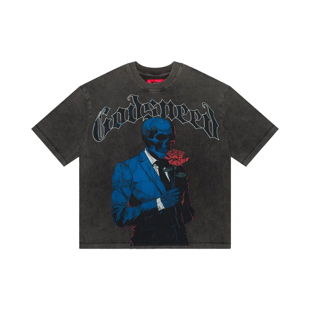 Godspeed Smell the Roses Tee Grey Wash