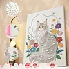 DIY Pearl Painting White Cat for Home Wall Decor with Frame(40x30cm)