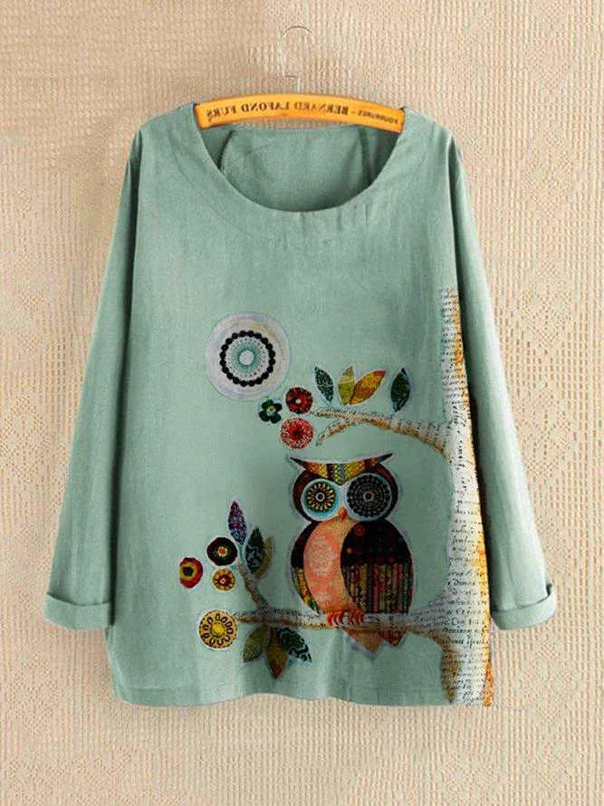 Green Cotton-Blend Casual Shirts & Tops