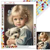 5D DIY Full Square Drill Diamond Painting Cute Pet and Girls Kit Decor 30x40cm