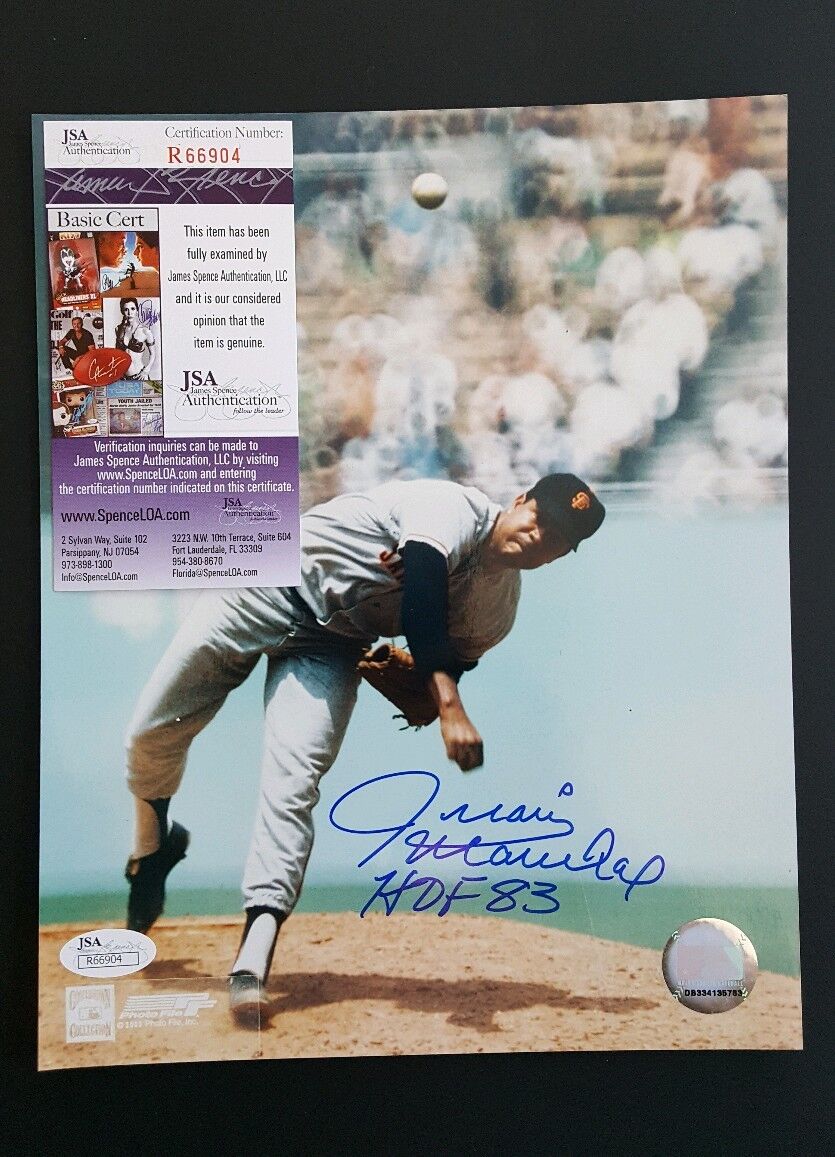 JUAN MARICHAL Autographed San Francisco Giants, HOF 83. 8x10 Photo Poster painting. JSA