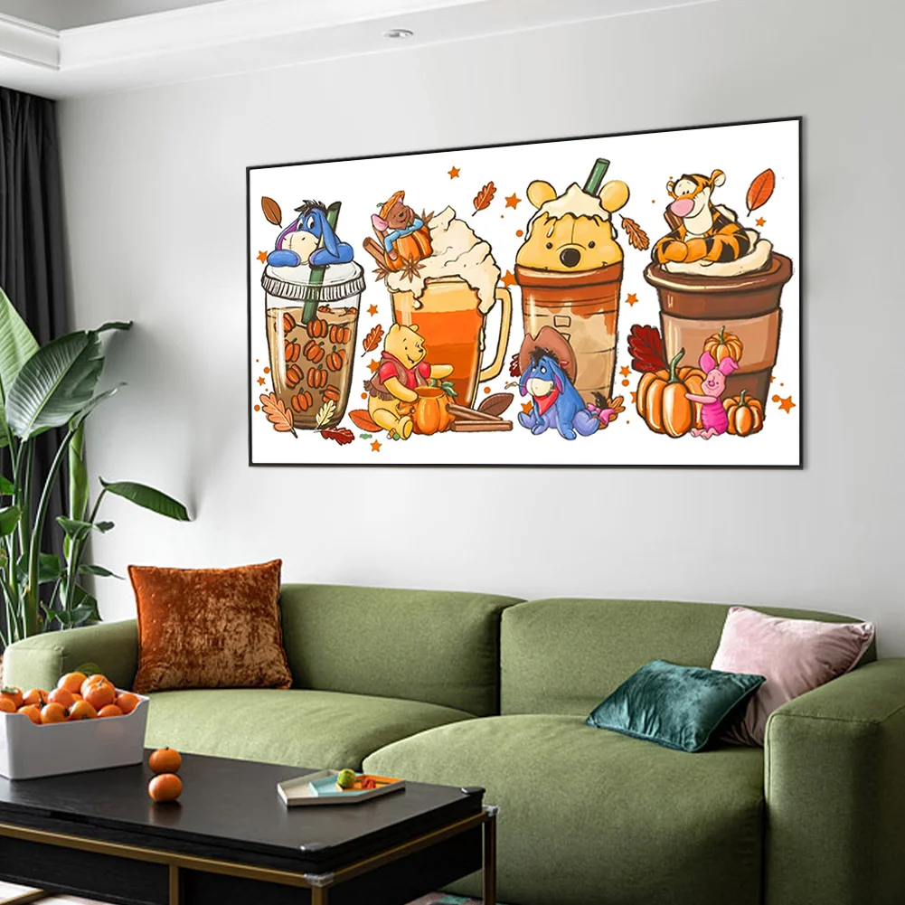Diamond Painting - Full Round Drill - Winnie the Pooh Drinks(Canvas|70*40cm)