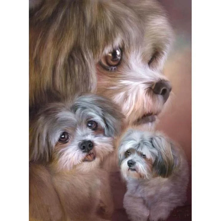 Full Round Diamond Painting Lhasa Apso Dog (40*30cm)
