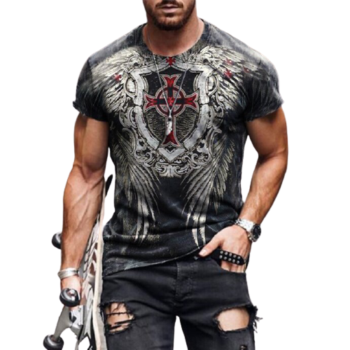 Mens retro casual short sleeve t-shirt / [viawink] /