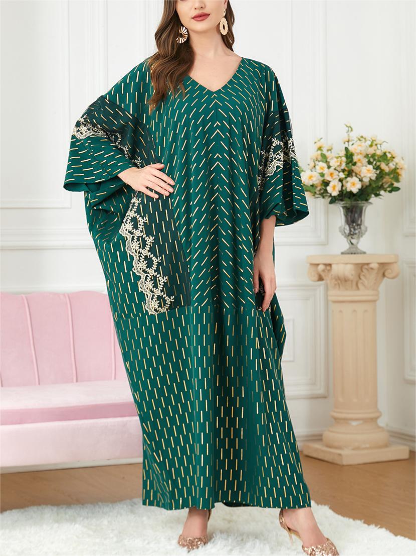 Elegant Geometric Print Dolman Sleeve Kaftan | Oxredo Shop Ramadan Sale