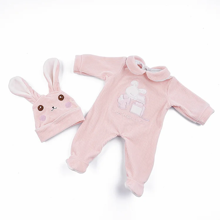 17"-20" Cute Pink Bunny Reborn Baby Doll Clothes Adorable Outfit Accessories for Reborn Baby Doll