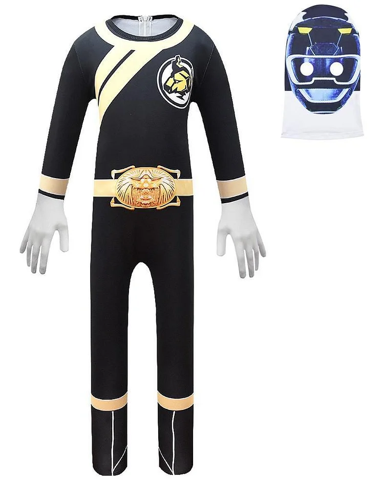 Mayoulove Black Wild Force Bison Ranger Boys Kids Cosplay Halloween Costume-Mayoulove