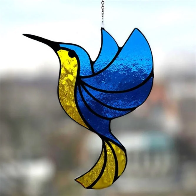 Peaceful Glass Hummingbird Suncatcher