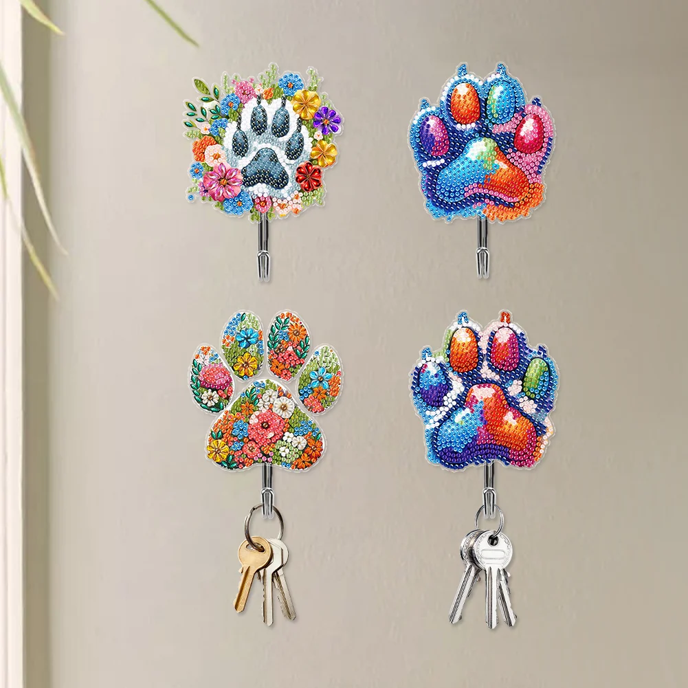 4Pcs Cartoon Acrylic Diamond Art Hanging Hooks Diamond Painting Art Hanger