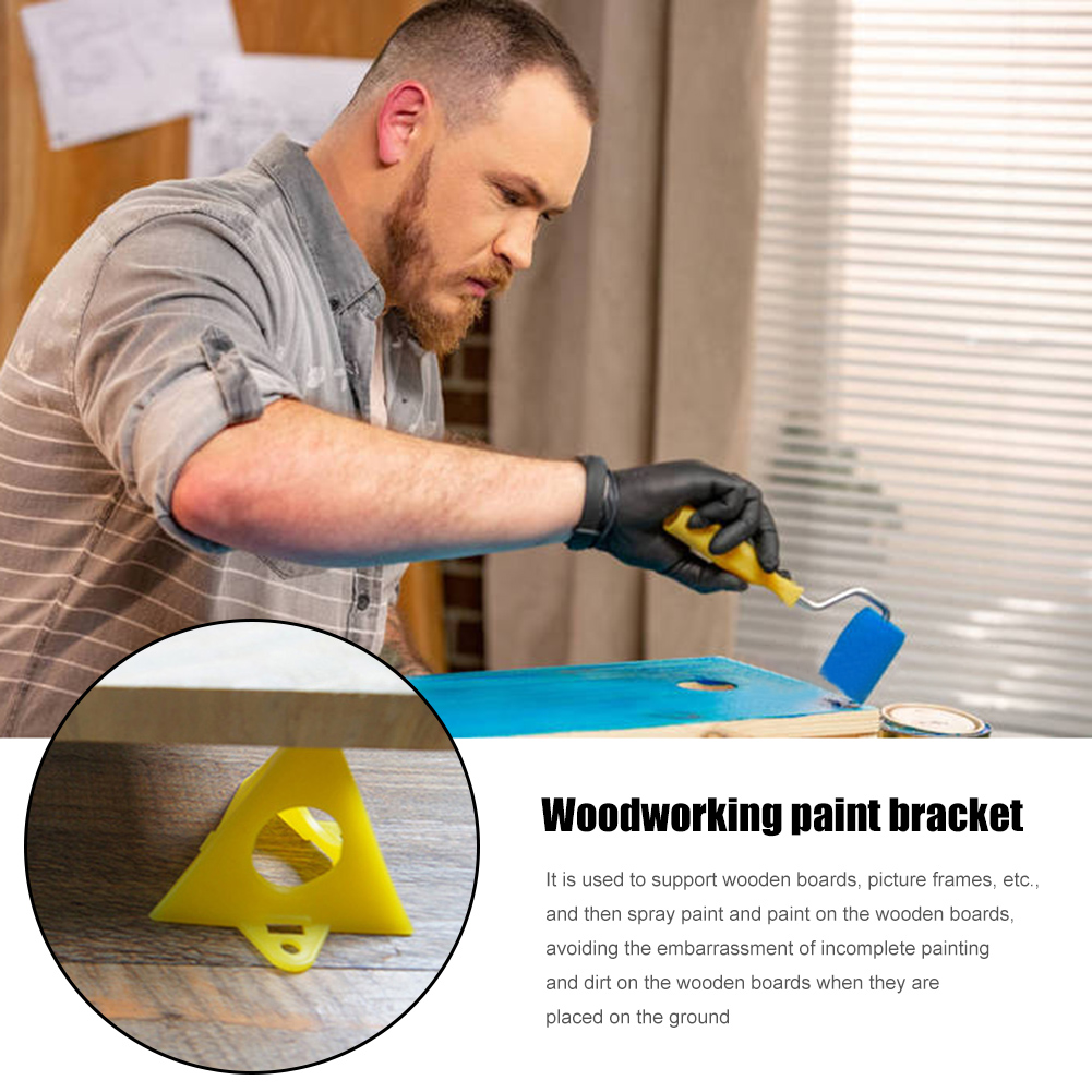 

Woodworking Portable Pyramid Stands Set Triangle Paint Pads Feet Yellow, 10pcs, 501 Original