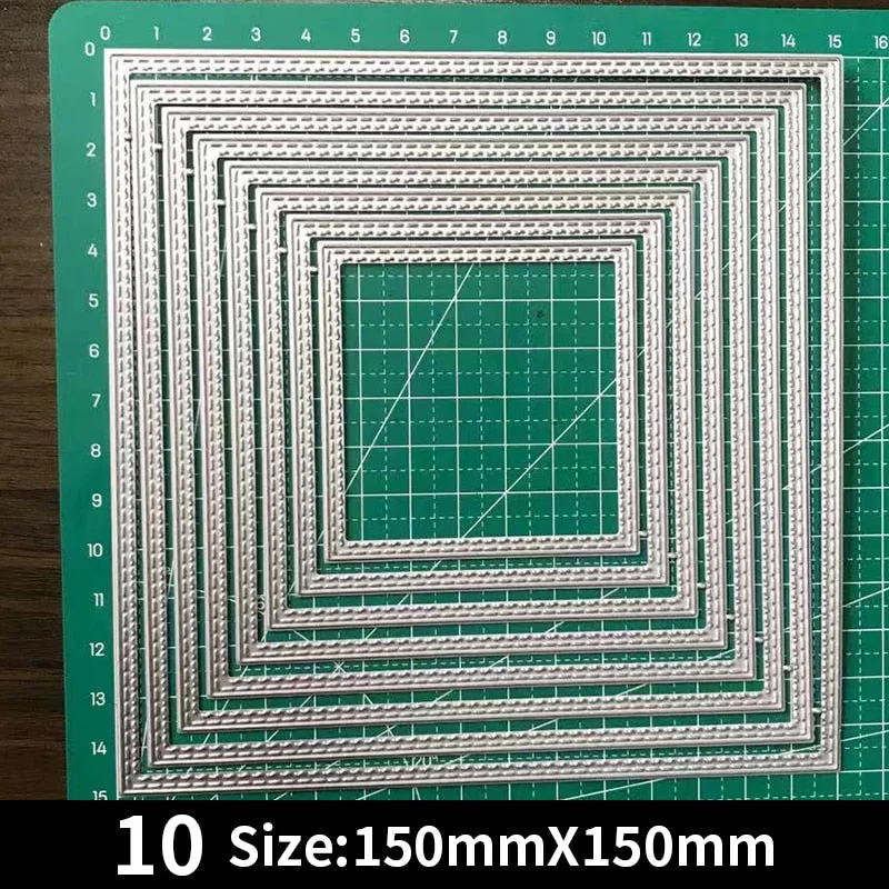 Frames Square Card Curves Border Metal Cutting Dies for DIY Scrapbook Cutting Die Paper Cards Embossed Decorative Craft Die Cut