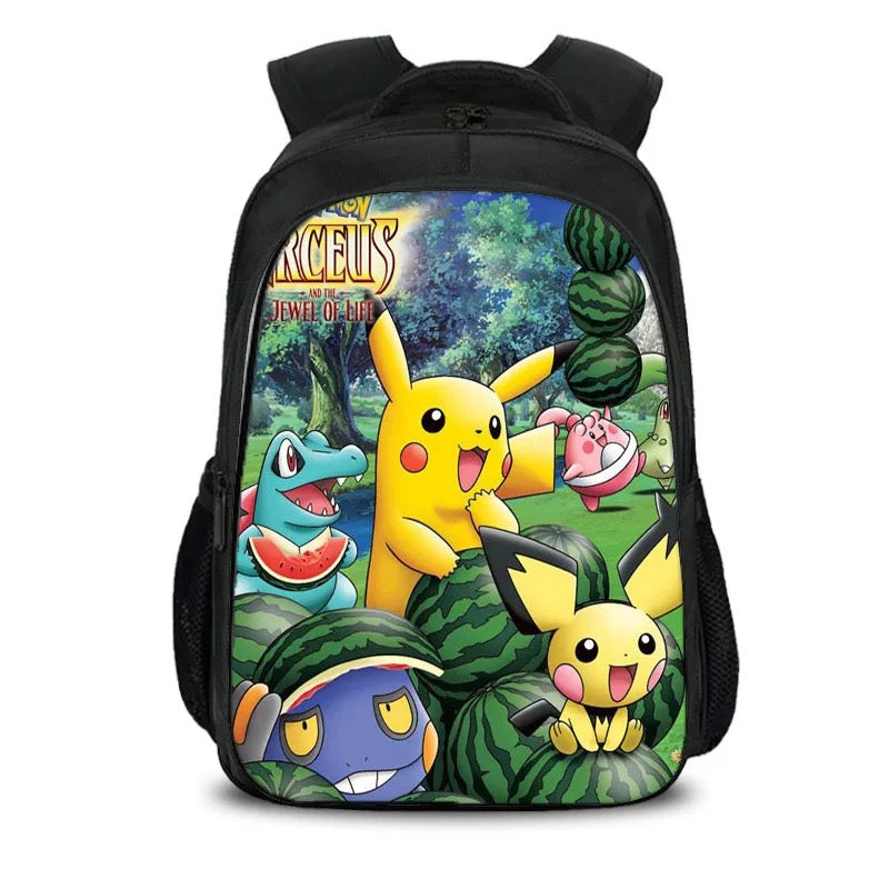 Mayoulove Cartoon Pikachu Backpack School Sports Bag for Boys Girls Kids-Mayoulove