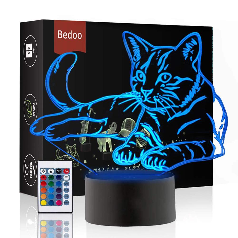 

3D Night Light LED Colorful Touch Remote Control Desk Lamp, 501 Original