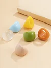 Original Solid Color Geometric Resin Rings Accessories
