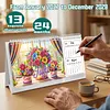 Cartoon Diamond Art Monthly Flip Tabletop Calendar January 2027 - December 2028 Small Desktop Calendar Planner 24 Months for Living Room Bedroom Office Desk Gift Giving