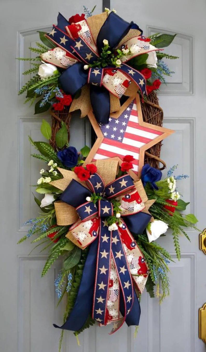 💜Hot Sale 45%OFF💜Star Patriotic Wreath-4th Of July Wreath