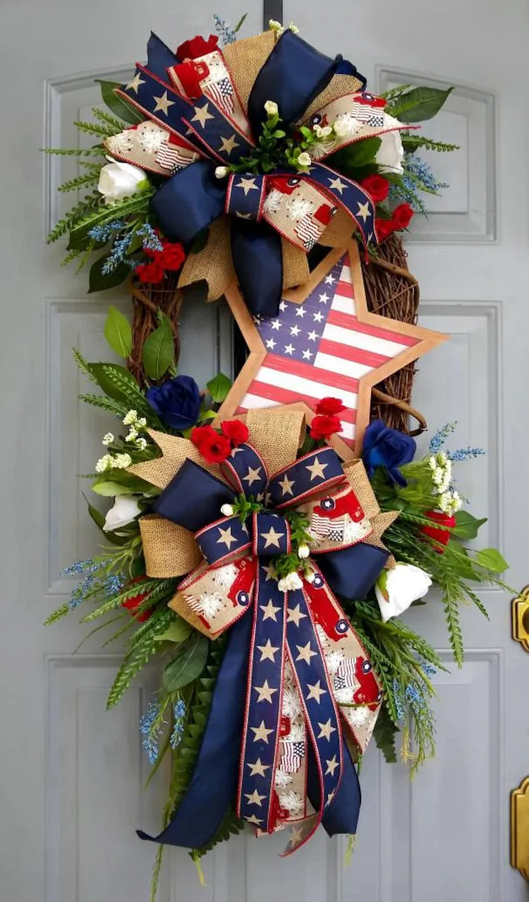 💜Hot Sale 38%OFF💜Star Patriotic Wreath-4th Of July Wreath