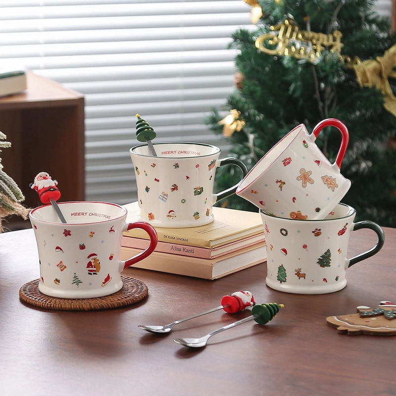Christmas Cute Christmas Tree Santa Claus Ceramics Mug 1 Piece