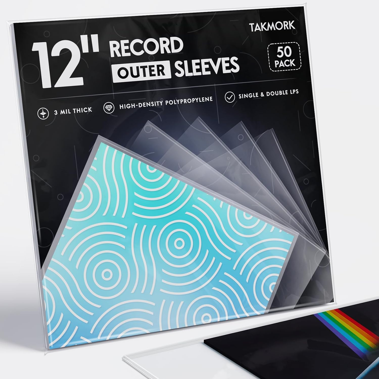 Record-Happy RPS-50PK Vinyl Record Inner Paper Sleeves - Premium Acid Free Protection Covers for 12 inch LP Albums - 50 Pack