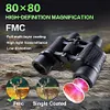 80x80 Outdoor Binoculars HD Night Vision Telescope Compact Red Film Binoculars