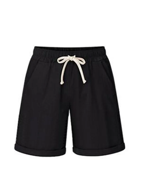 high-waisted thin section knee-length comfortable ladies shorts