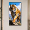 Diamond Painting-DIY Full Round Drill Tiger on the Hillside(70*40 CM)