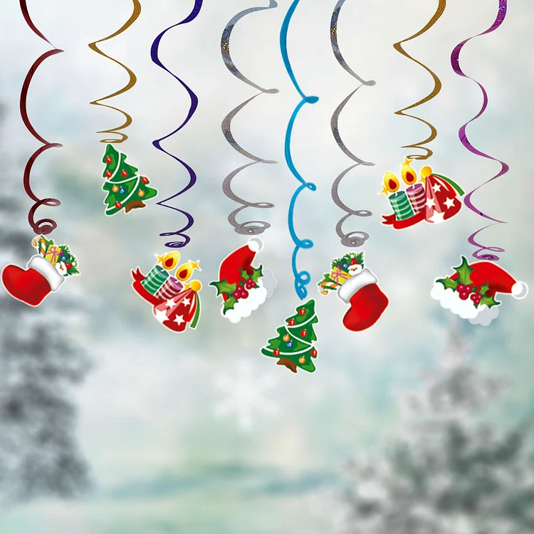 Christmas supplies three-dimensional paper Christmas tree spiral pendant