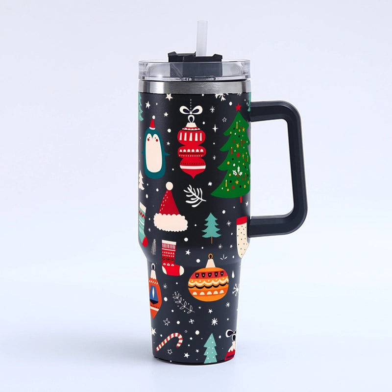 Christmas Cute Santa Claus Snowman Elk 201 Stainless Steel 304 Stainless Steel Thermos Cup 1 Piece