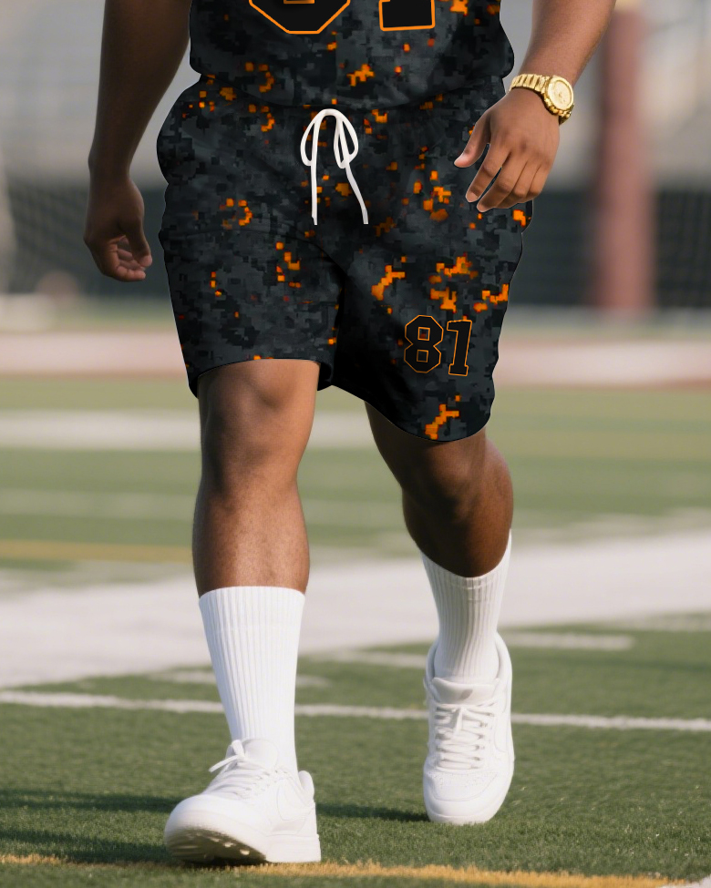 Men's Plus Size Oscar Piastri McLaren Camo F1 Football Jersey T-Shirt Shorts Suit