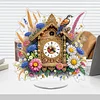 (US Local)Acrylic Special Shape Flower Bird Diamond Painting Clock Ornaments Kit