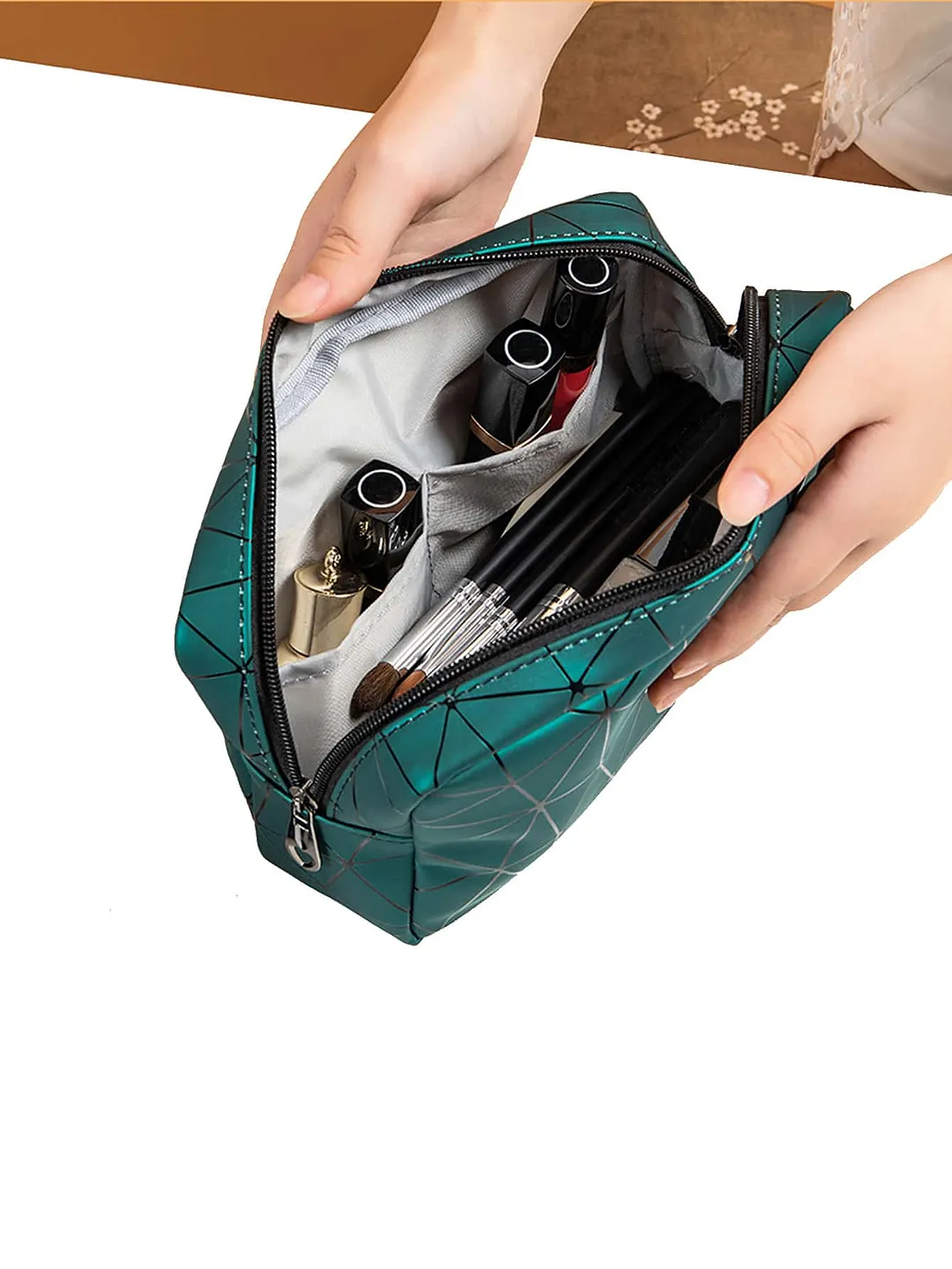 Geometric Pattern Makeup Bag