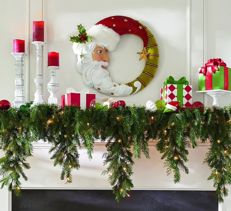 Santa Moon Christmas Wreath