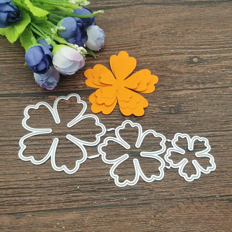 3-piece Flower lace card Metal Cutting Dies Stencils For DIY Scrapbooking Decorative Embossing Handcraft Die Cutting Template