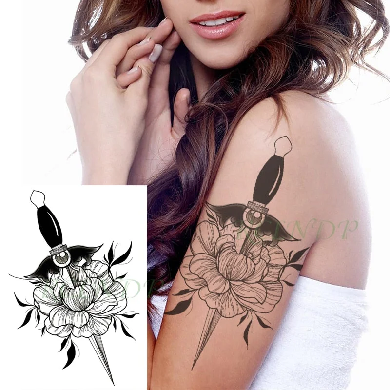 Waterproof Temporary Tattoo Sticker Broken Roman Clock Gear Big Size Body Art Flash Tatoo Fake Tatto Stickers for Girl Men Women