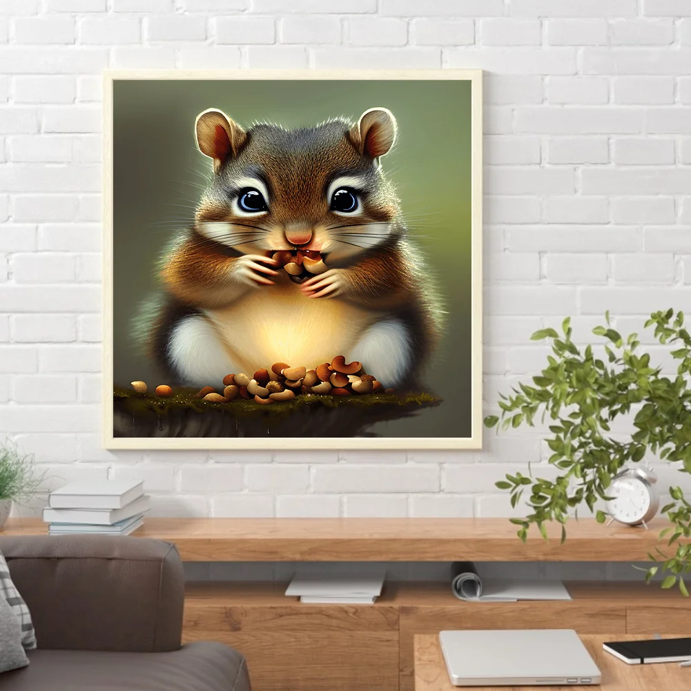 Full Round Diamond Painting 30*30cm - Stealing Little Squirrel
