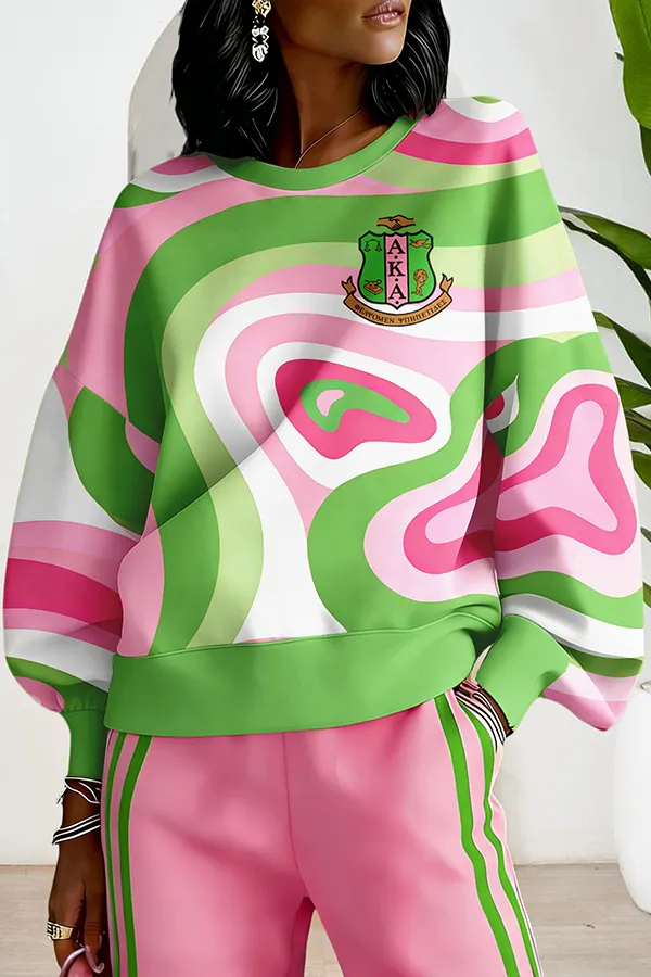 Alpha Kappa Alpha Sorority Abstract Pattern Sweatshirt
